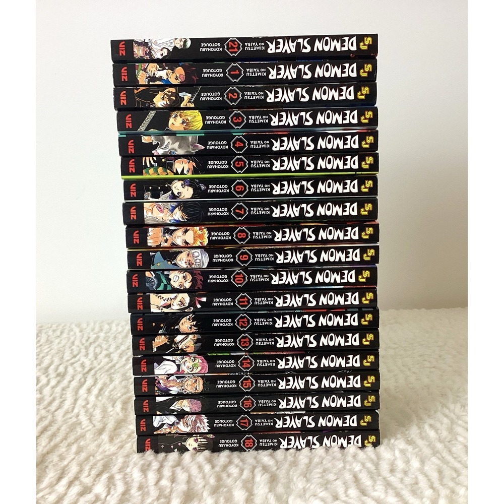 Demon Slayer Manga Books 1-18 +21 EUC Graphic Novel Set Anime Tanjiro Nezuko - Picture 2 of 16